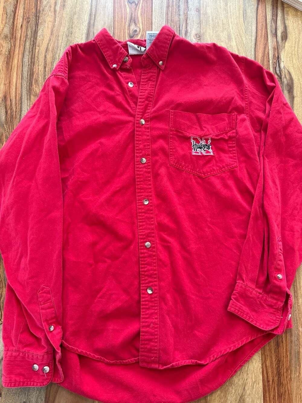 Vintage Red Oak Sportswear Nebraska Huskers Button Down Shirt Size L